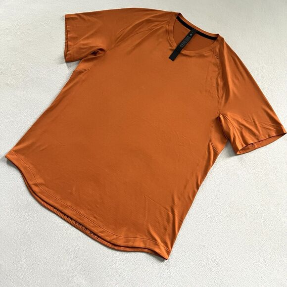 Lululemon Men RINS Solid Orange License To Train Relaxed Short Sleeve Shirt L - Picture 2 of 8